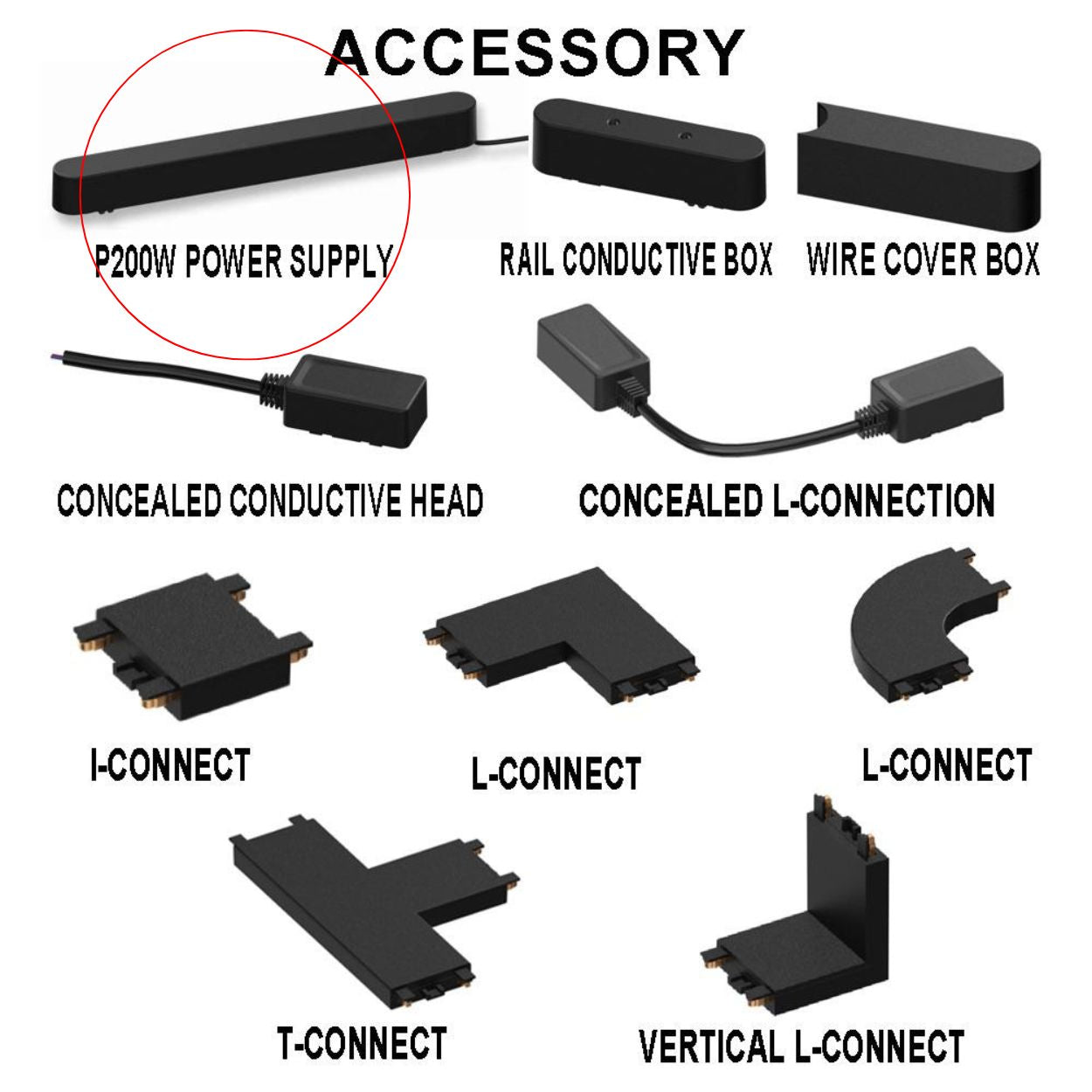 200W Power Supply Device for LED Magnetic Track Rail Light