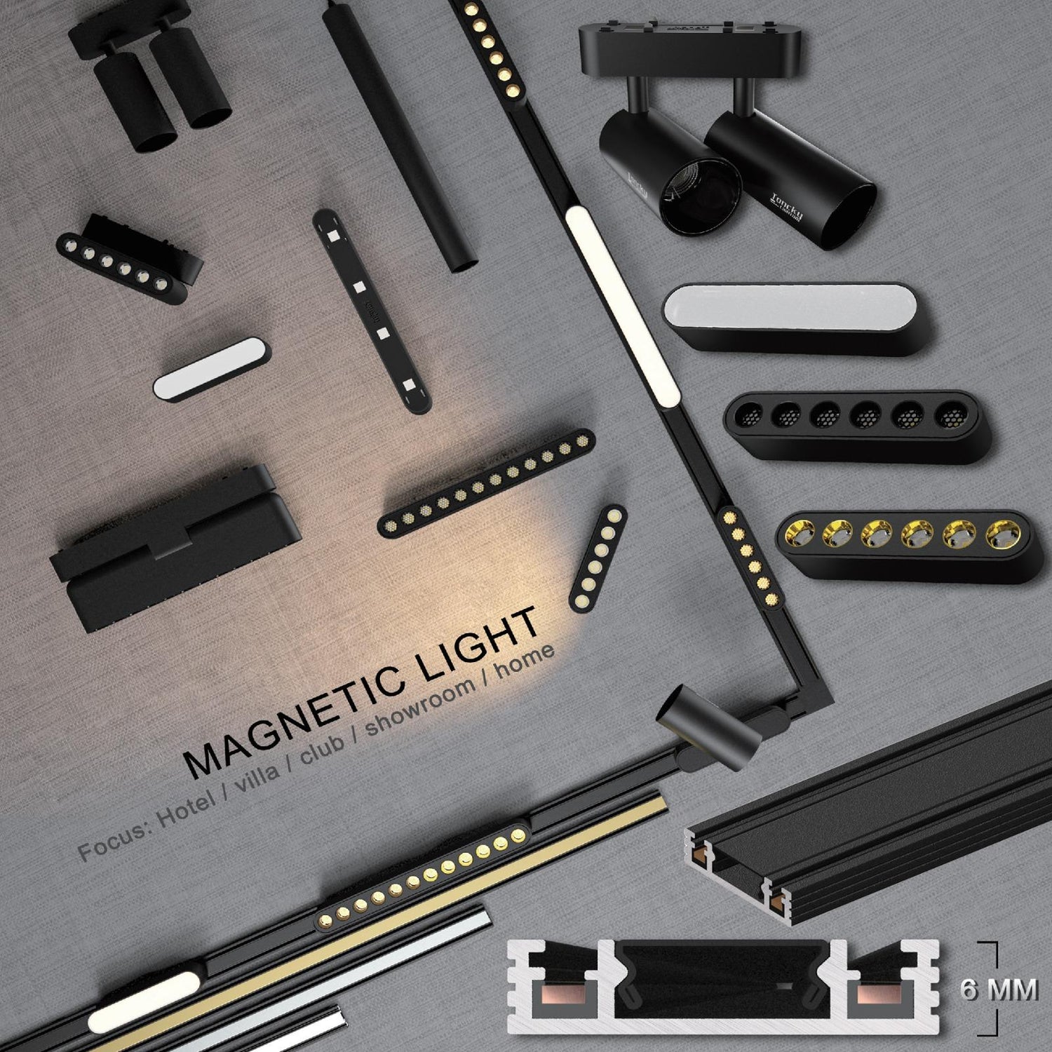 Smart Magnetic LED Track Flood Grille Honeycomb Light CCT Dimmable Hue Lamp Ceiling Lamps Rail Spot