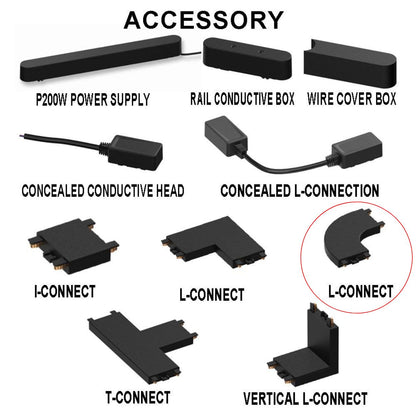 Elbow (L) Type Corner Connector for Magnetic Track Rail