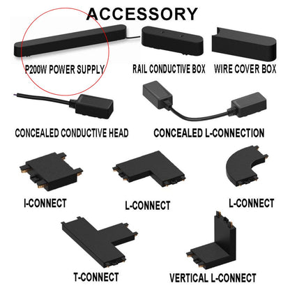 200W Power Supply Device for LED Magnetic Track Rail Light