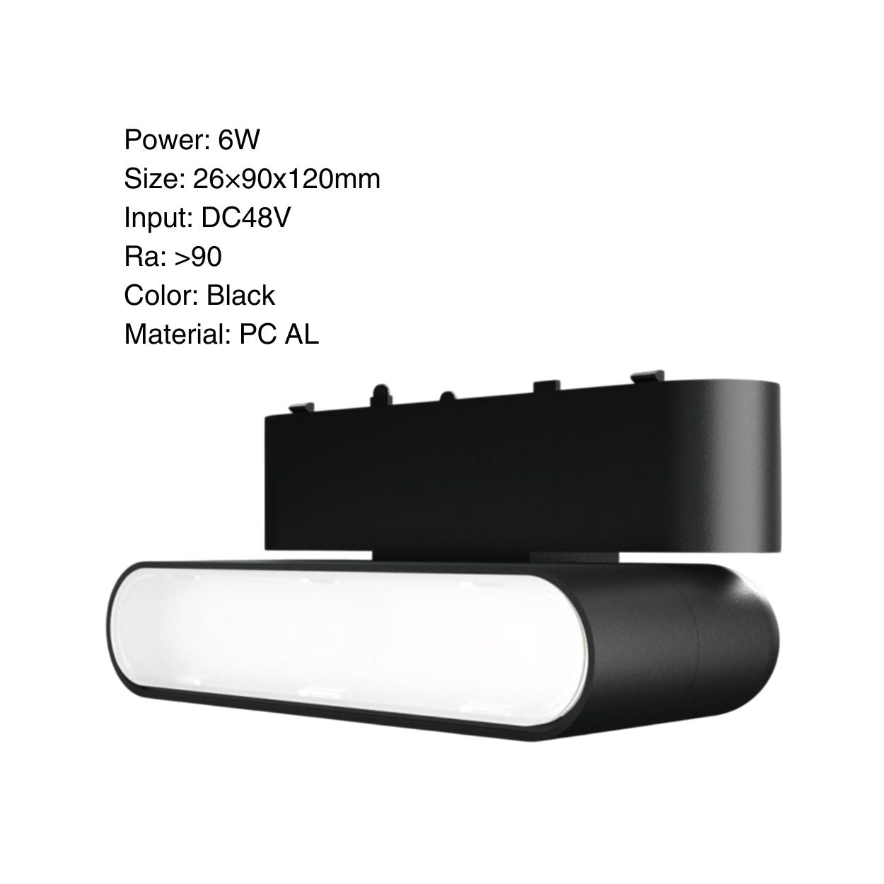 Folding Flood Light 6W - LED Magnetic Track Rail Lamp