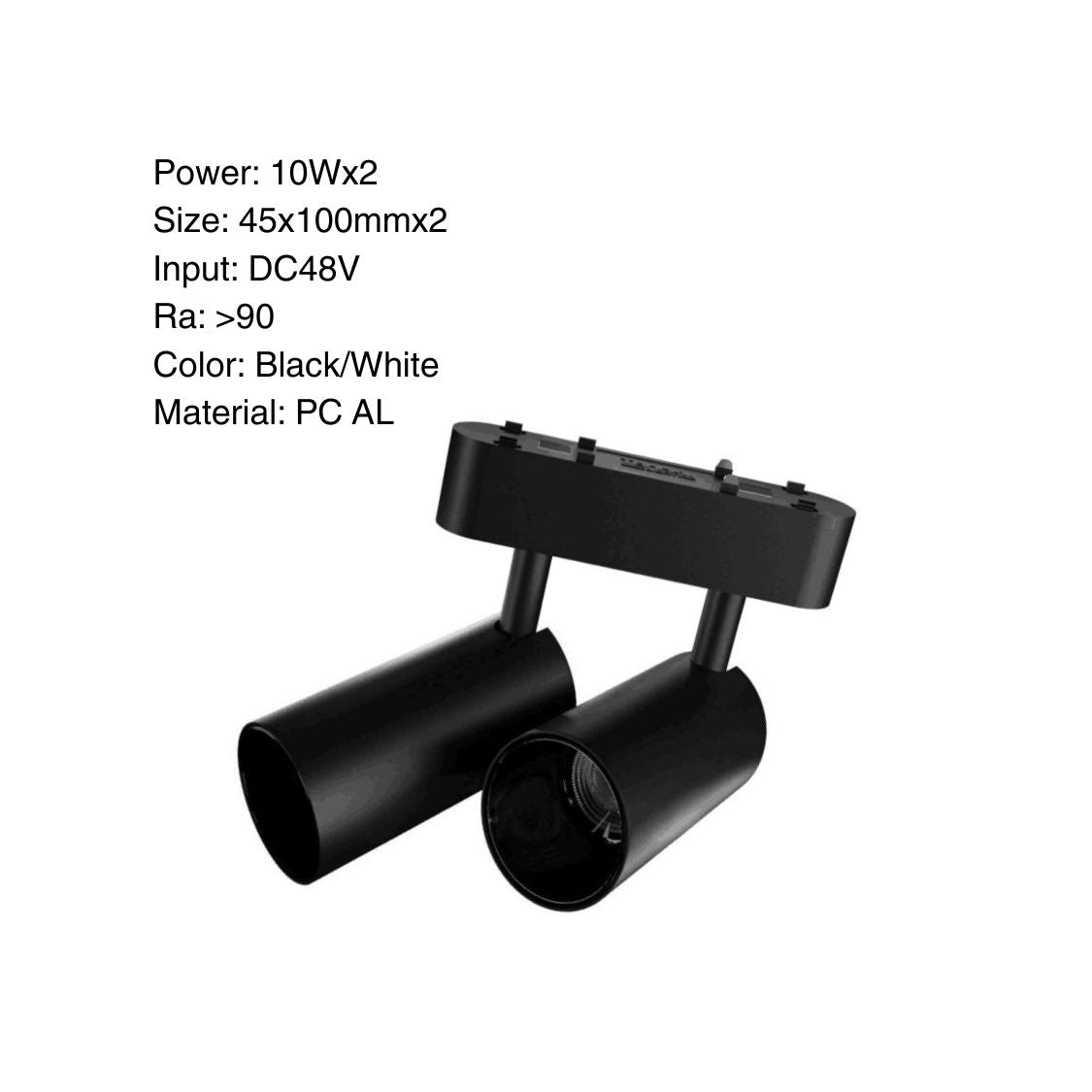 Double Spot Light 10Wx2 - LED Magnetic Track Rail Lamp